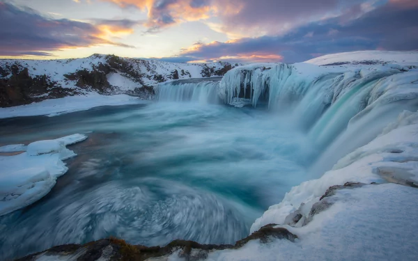  Godafoss Waterfall in Winter