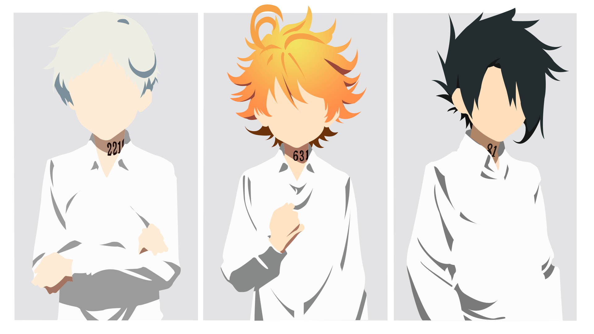 Emma, Ray and Norman from The Promised Neverland Wallpaper