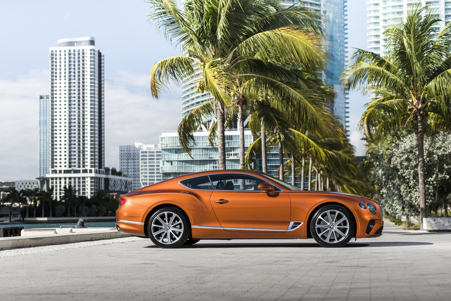 Download Orange Car Car Bentley Bentley Continental Vehicle Bentley Continental GT 8k Ultra HD Wallpaper