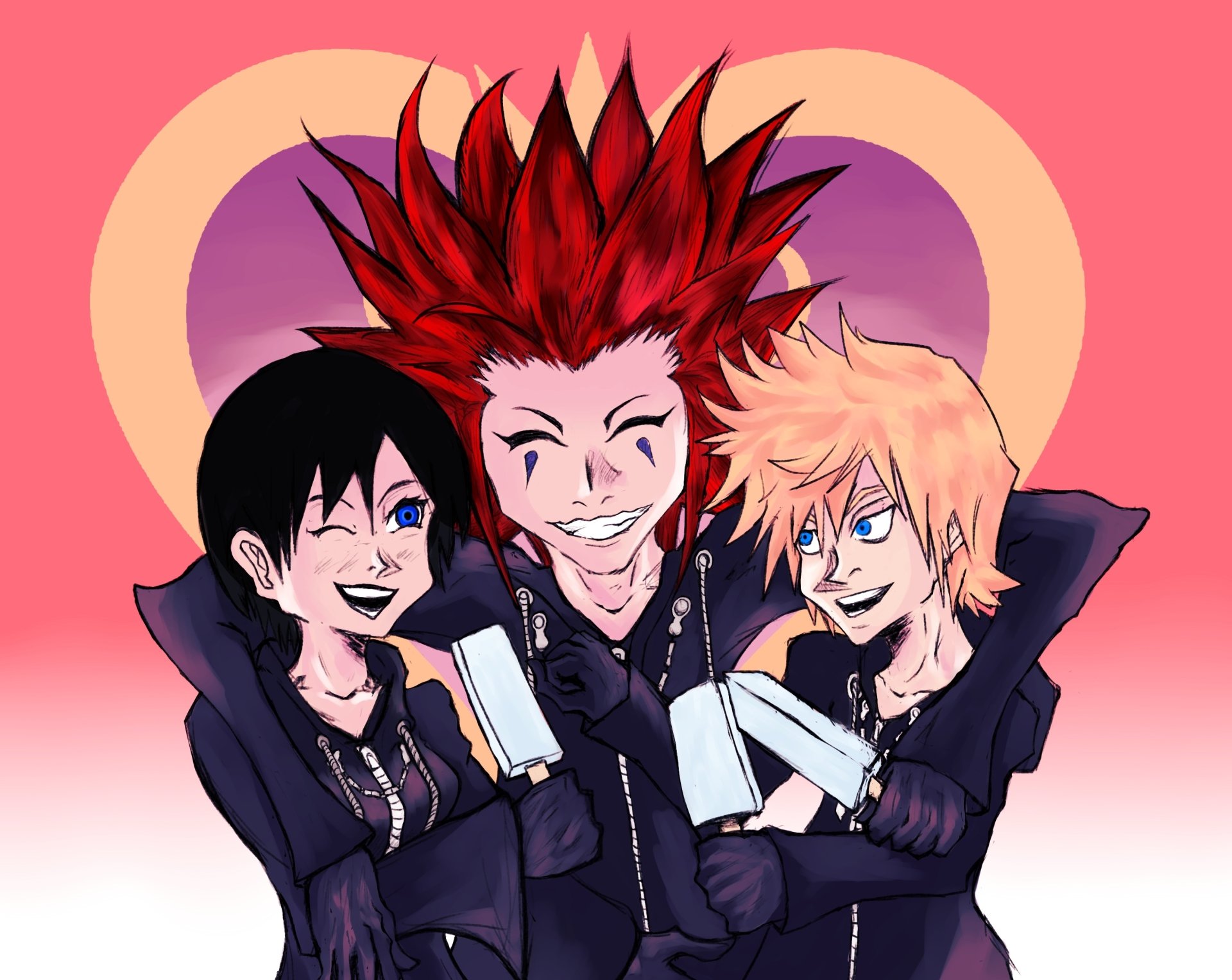 Download Xion (Kingdom Hearts) Roxas (Kingdom Hearts) Axel (Kingdom Hearts) Video Game Kingdom Hearts HD Wallpaper by Amuro Gray