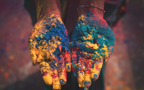 colors hand holiday Holi HD Desktop Wallpaper | Background Image